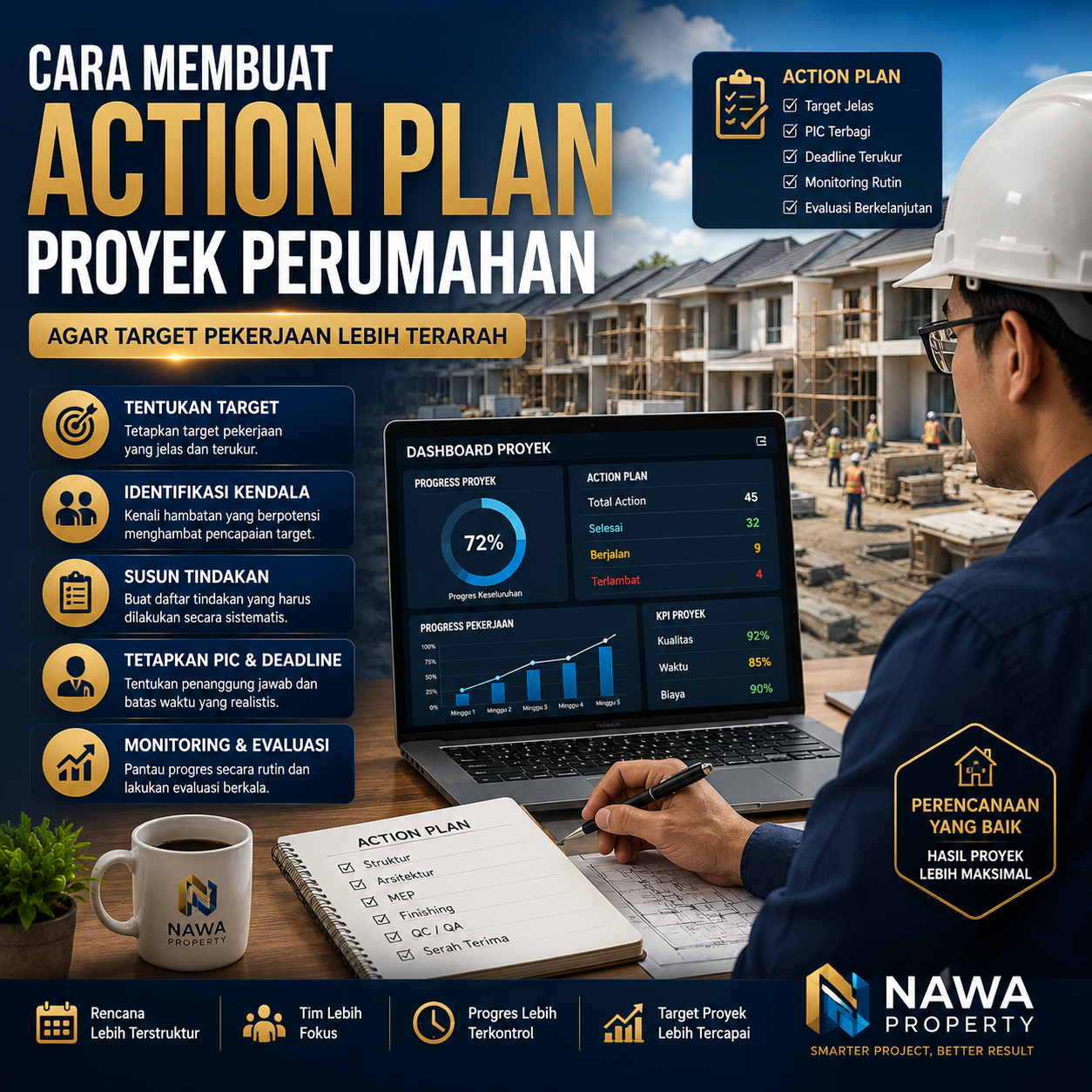 Cara Membuat Action Plan Proyek Perumahan agar Target Pekerjaan Lebih Terarah