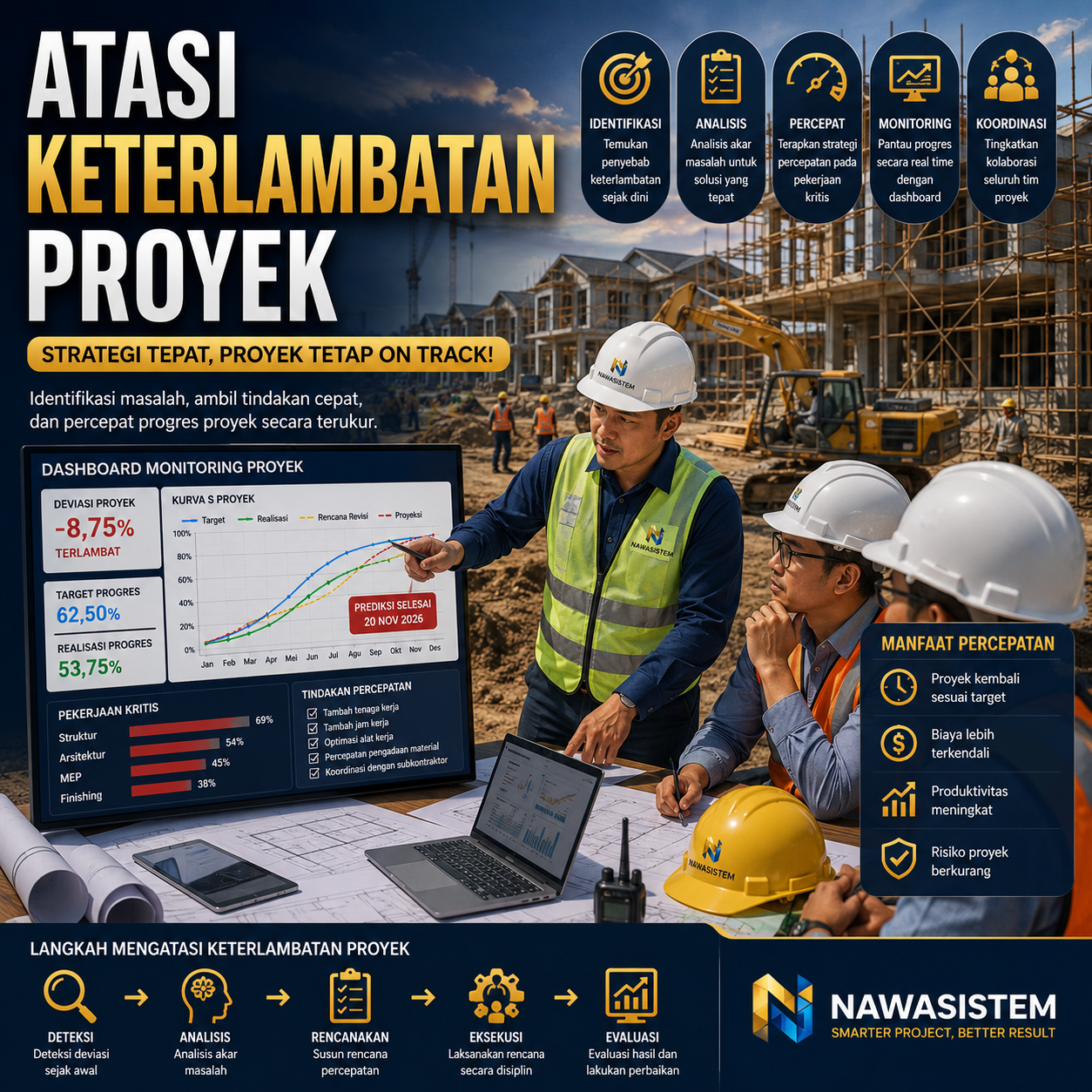 Cara Mengatasi Keterlambatan Proyek Konstruksi agar Target Tetap Tercapai