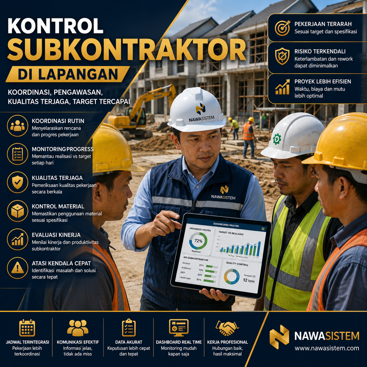 Cara Mengontrol Subkontraktor di Lapangan agar Pekerjaan Tetap Sesuai Target