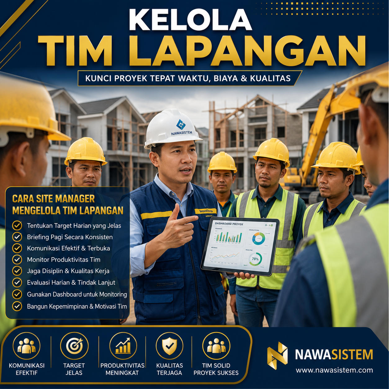 Cara Site Manager Mengelola Tim Lapangan Proyek Perumahan