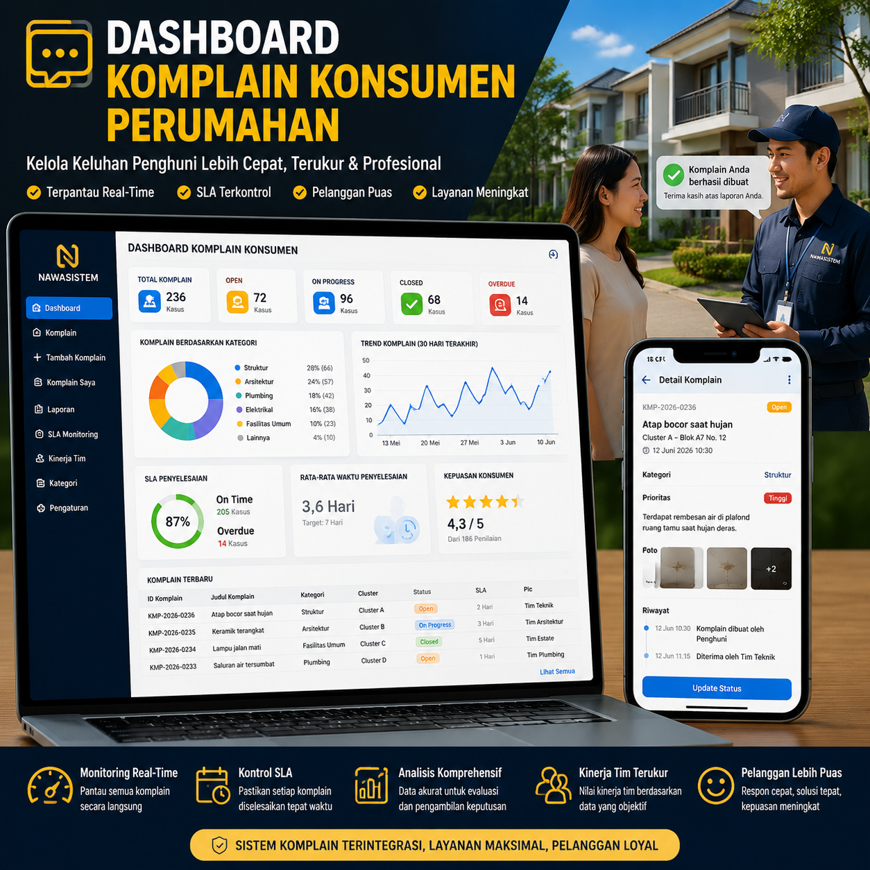 Dashboard Komplain Konsumen Perumahan: Cara Mengontrol Keluhan Penghuni Secara Lebih Cepat dan Terukur