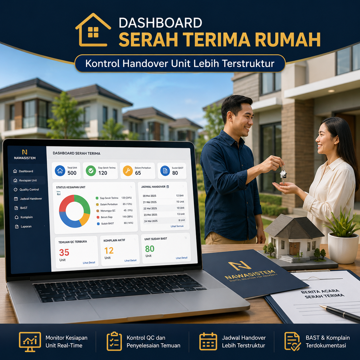 Dashboard Serah Terima Rumah untuk Developer