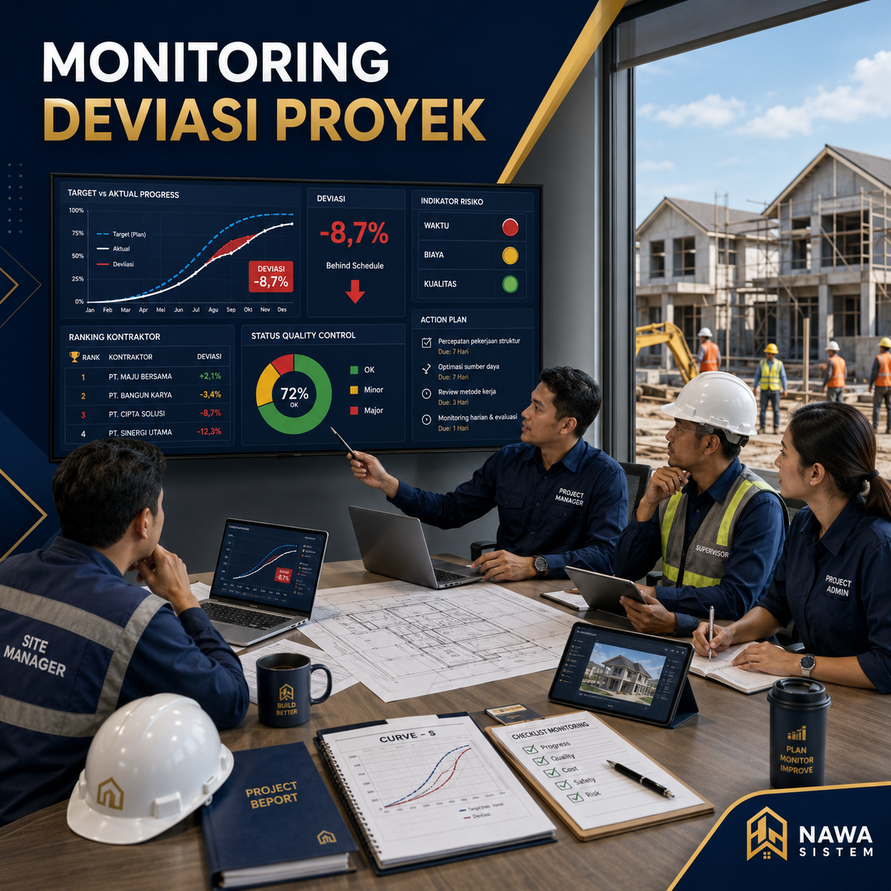 Monitoring Deviasi Proyek agar Keterlambatan Lebih Cepat Terkendali