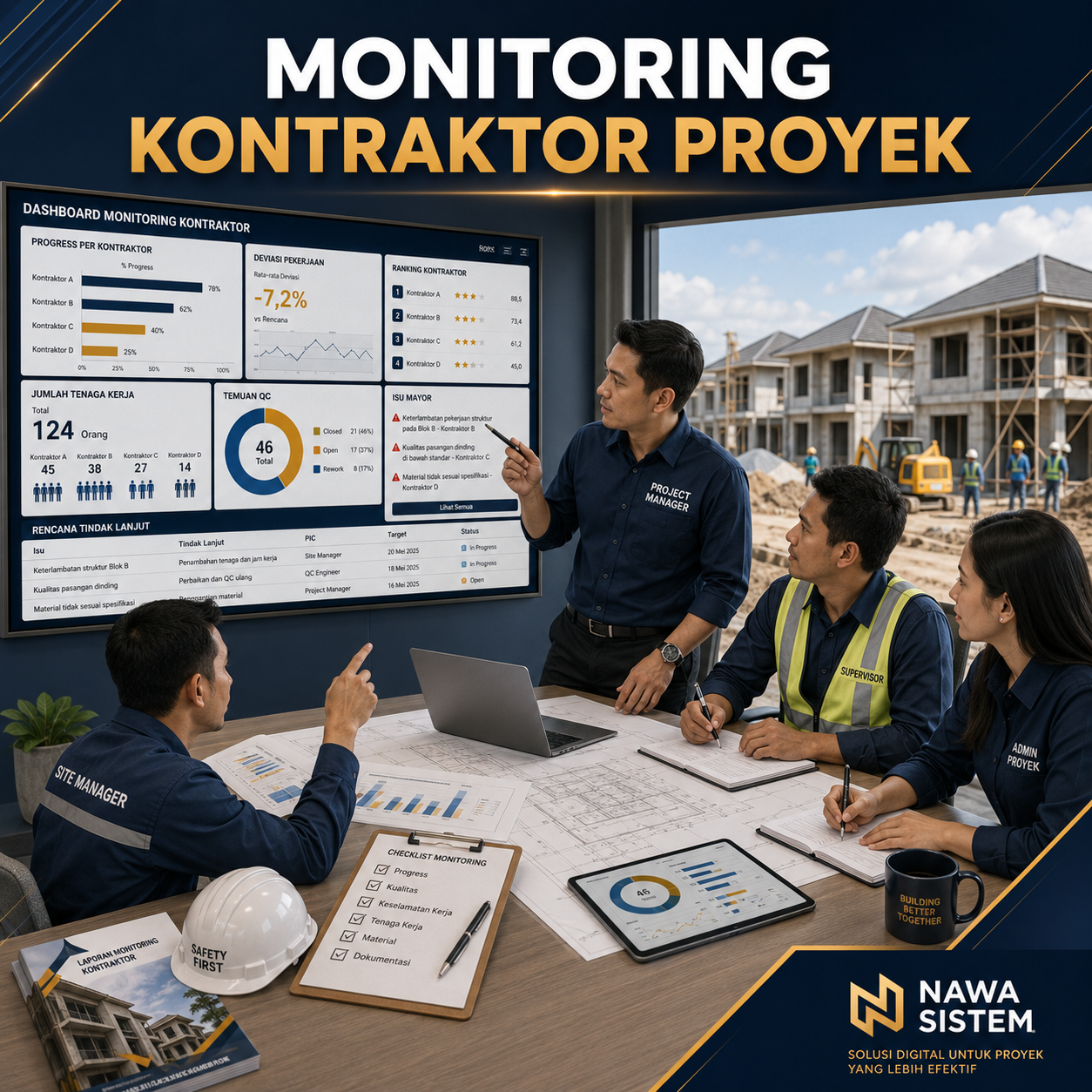 Monitoring Kontraktor Proyek Perumahan agar Pekerjaan Lebih Terkendali