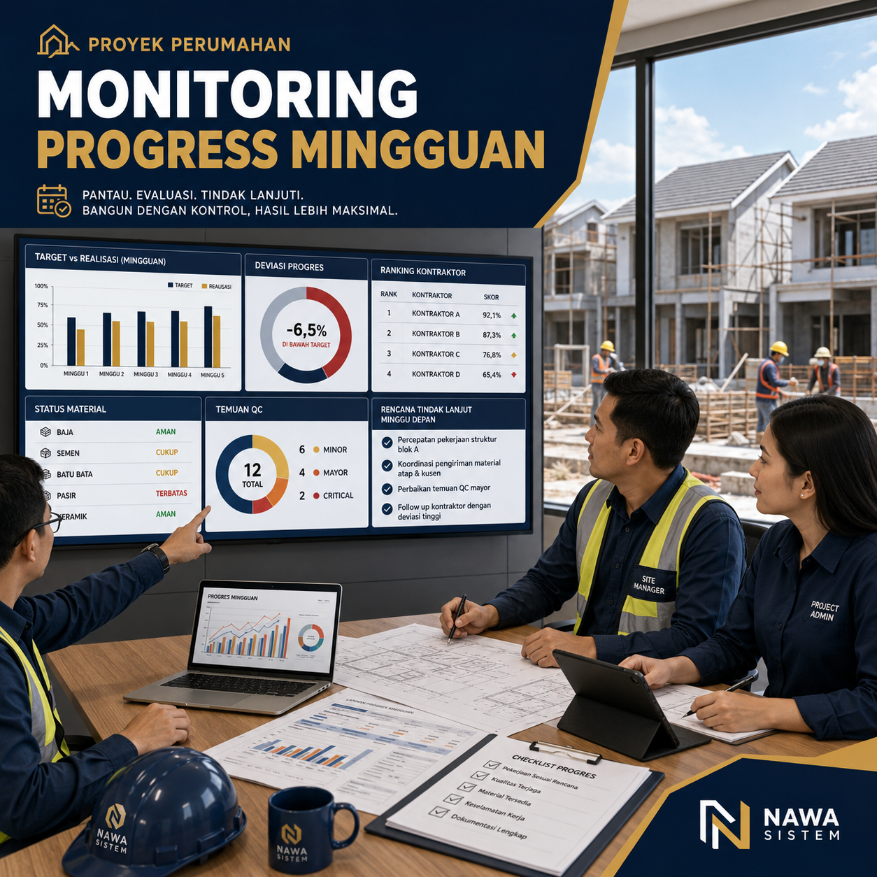 Monitoring Progress Mingguan Proyek agar Target Lebih Terkendal