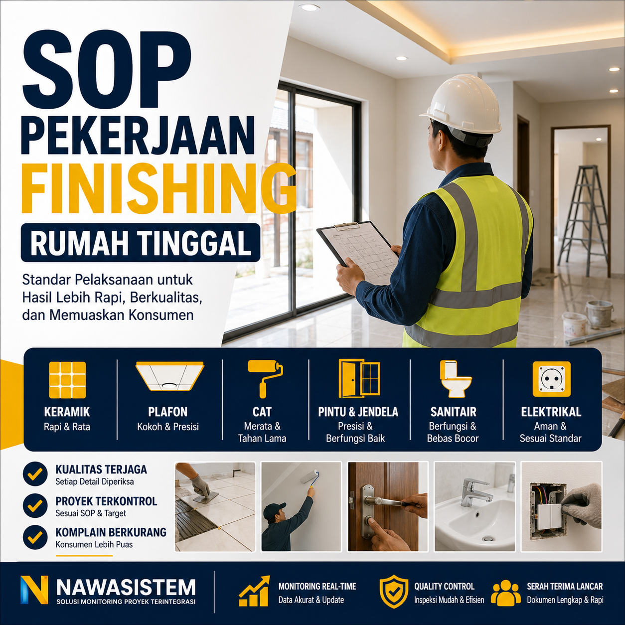 SOP Pekerjaan Finishing Rumah Tinggal: Standar Pelaksanaan Agar Hasil Rumah Lebih Rapi dan Berkualitas
