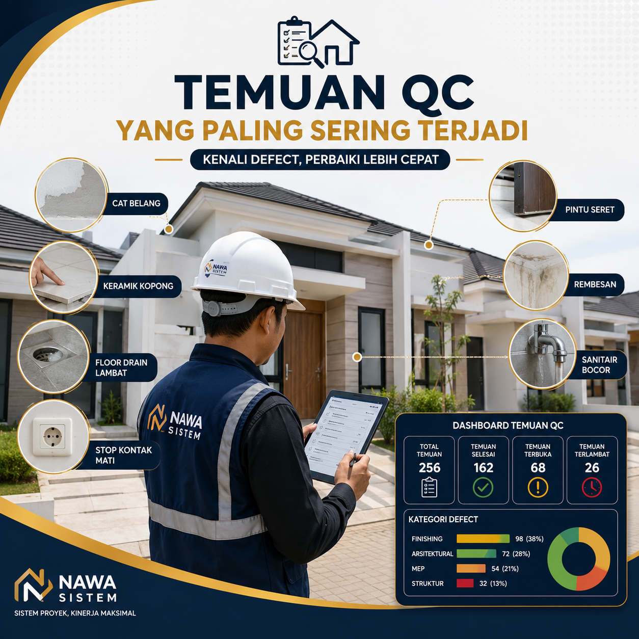 Temuan QC yang Paling Sering Terjadi di Proyek Perumahan
