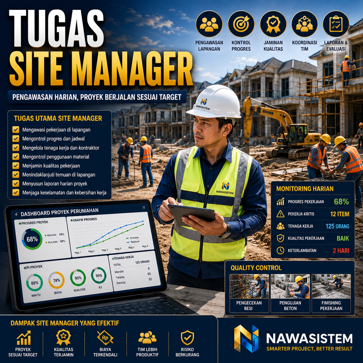 Tugas Site Manager Proyek Perumahan: Peran, Tanggung Jawab, dan Skill yang Harus Dimiliki