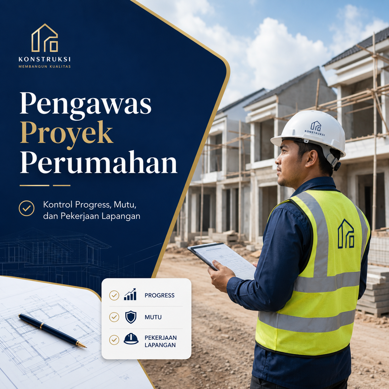 Pengawas Proyek Perumahan: Tugas, Skill, Checklist, KPI, dan Cara Kerjanya
